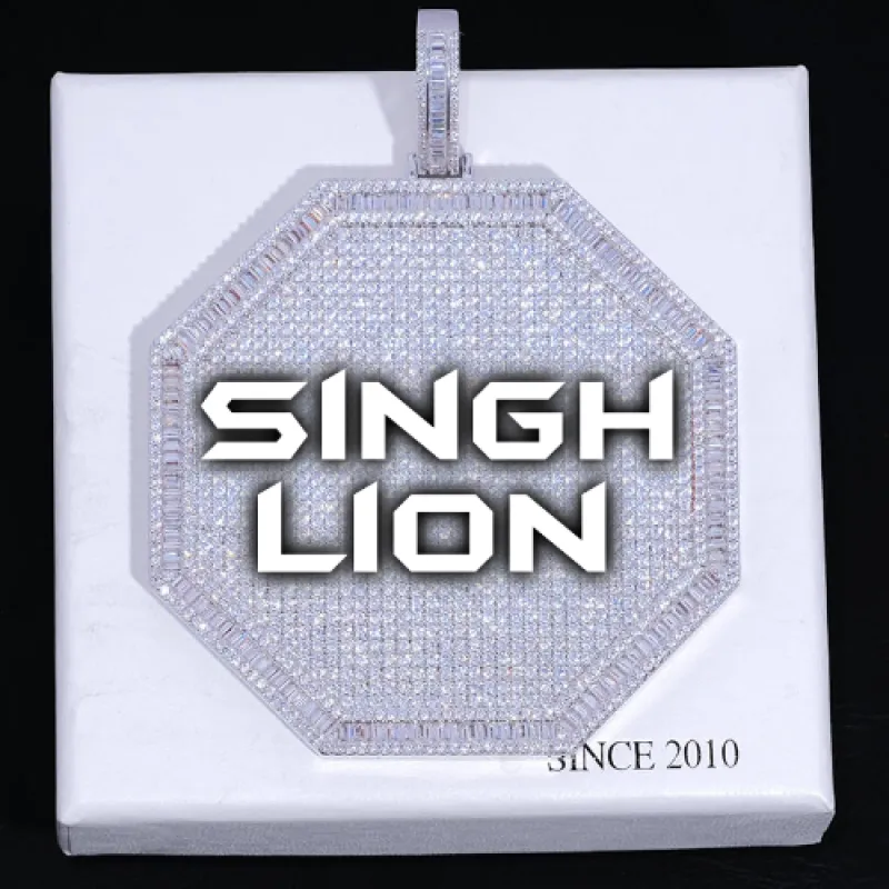 CUSTOM LETTER NECKLACE 3D BIG OCTAGON sold by The GUU Shop