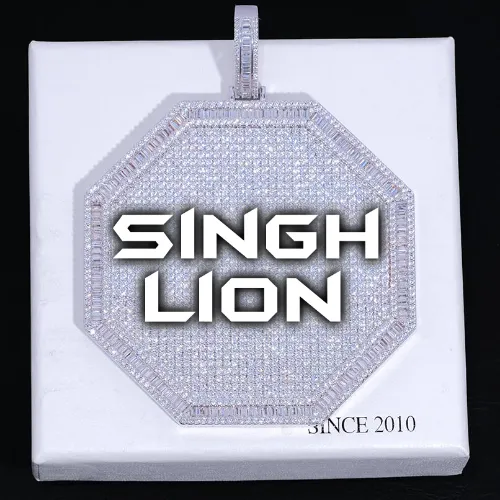 CUSTOM LETTER NECKLACE 3D BIG OCTAGON sold by The GUU Shop