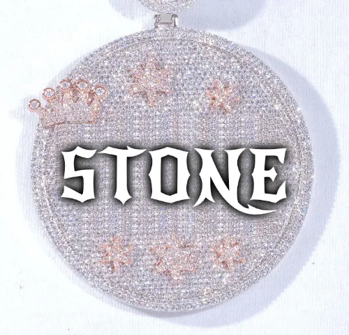 CUSTOM LETTER NECKLACE 3D BIG CROWN DISC sold by The GUU Shop