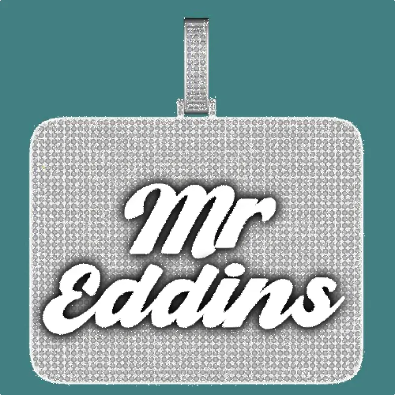 CUSTOM LETTER NECKLACE 3D BIG SQUARE sold by The GUU Shop