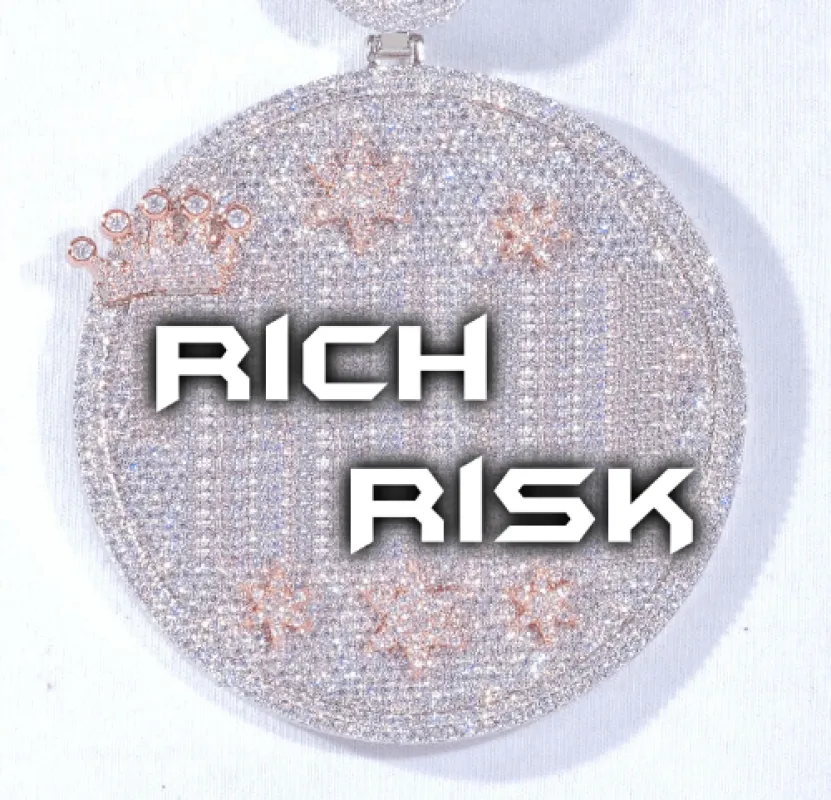 CUSTOM LETTER NECKLACE 3D BIG CROWN DISC sold by The GUU Shop