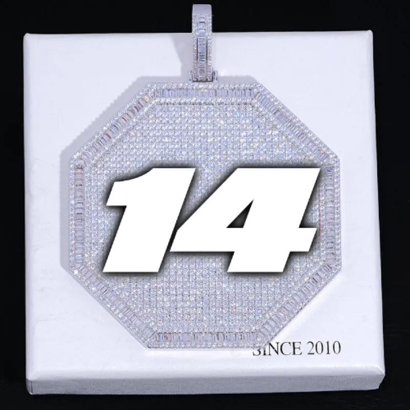 CUSTOM LETTER NECKLACE 3D BIG OCTAGON sold by The GUU Shop