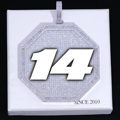 CUSTOM LETTER NECKLACE 3D BIG OCTAGON sold by The GUU Shop