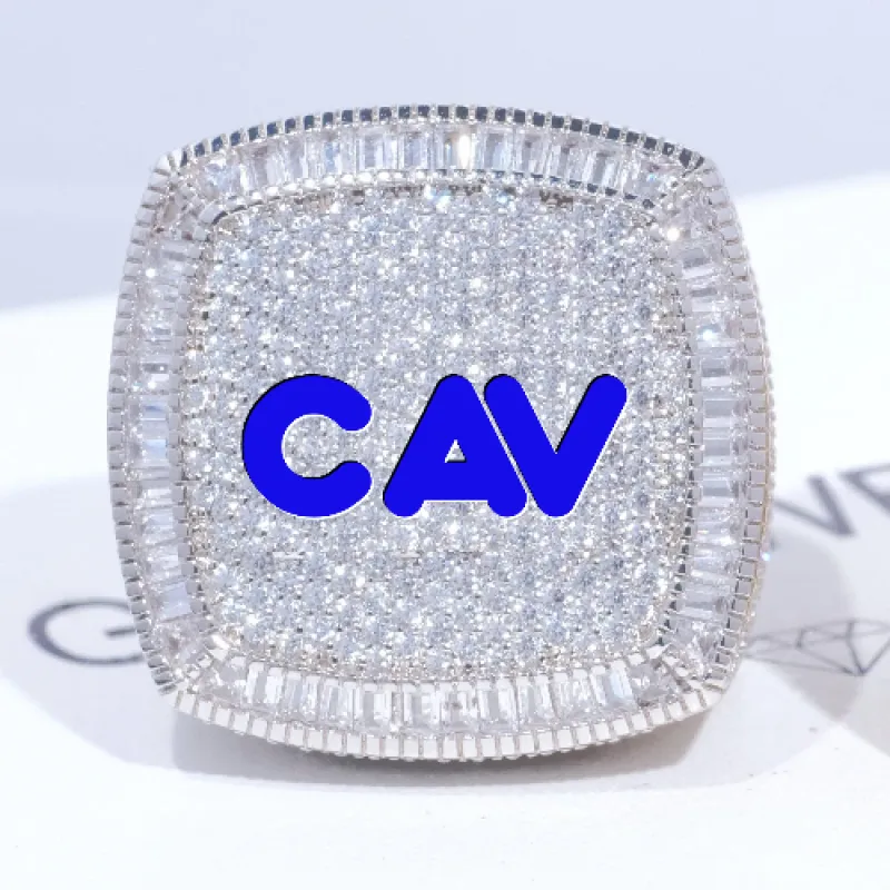 CUSTOM LETTER 3D ICED RING sold by The GUU Shop