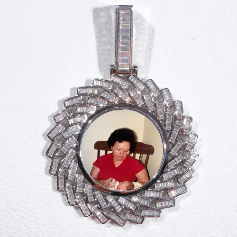 Large 3D Baguette Custom Picture Pendant sold by The GUU Shop