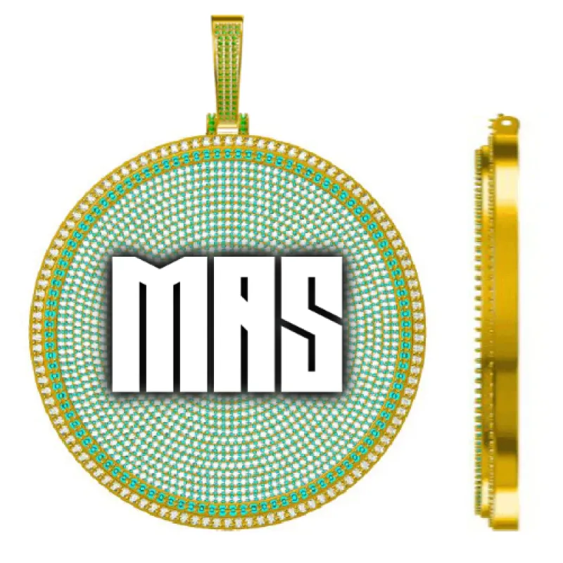 CUSTOM LETTER NECKLACE 3D BIG DISC sold by The GUU Shop