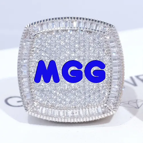CUSTOM LETTER 3D ICED RING sold by The GUU Shop