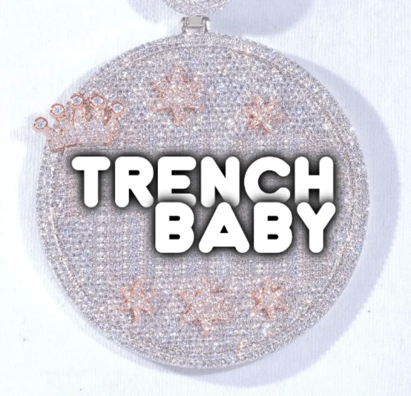 CUSTOM LETTER NECKLACE 3D BIG CROWN DISC sold by The GUU Shop