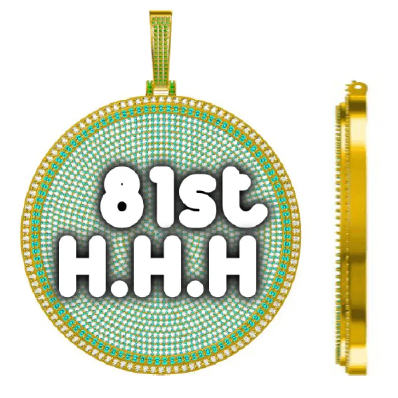 CUSTOM LETTER NECKLACE 3D BIG DISC sold by The GUU Shop