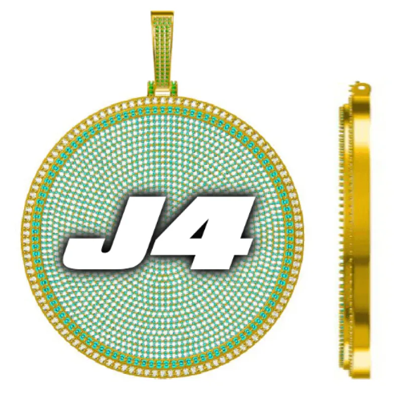 CUSTOM LETTER NECKLACE 3D BIG DISC sold by The GUU Shop