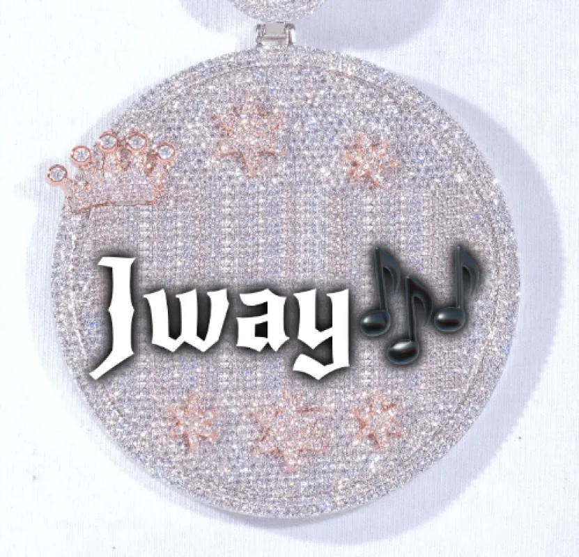 CUSTOM LETTER NECKLACE 3D BIG CROWN DISC sold by The GUU Shop