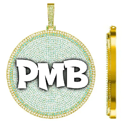 CUSTOM LETTER NECKLACE 3D BIG DISC sold by The GUU Shop