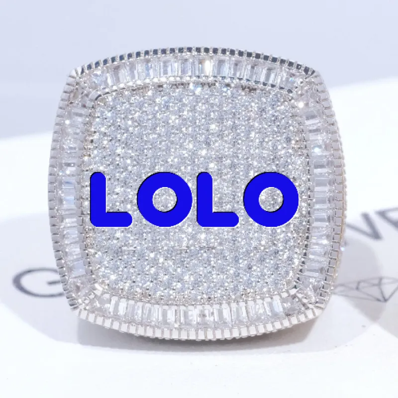 CUSTOM LETTER 3D ICED RING sold by The GUU Shop