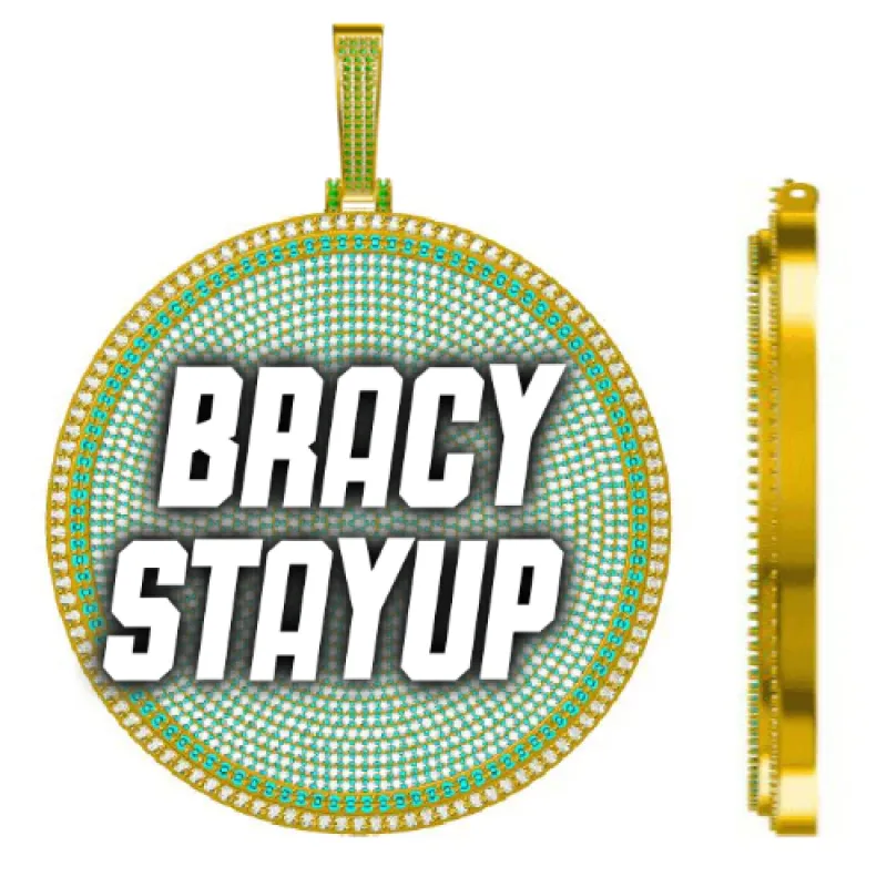 CUSTOM LETTER NECKLACE 3D BIG DISC sold by The GUU Shop