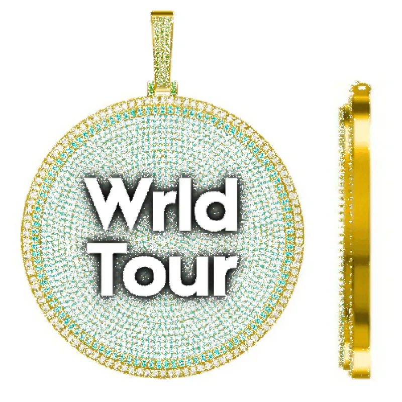 CUSTOM LETTER NECKLACE 3D BIG DISC sold by The GUU Shop