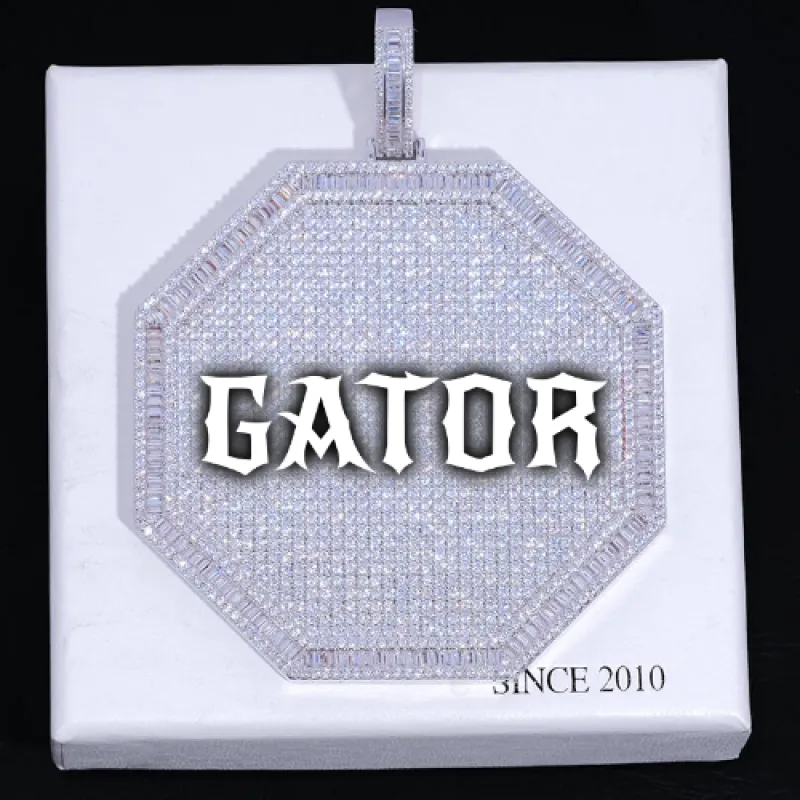 CUSTOM LETTER NECKLACE 3D BIG OCTAGON made by The GUU Shop