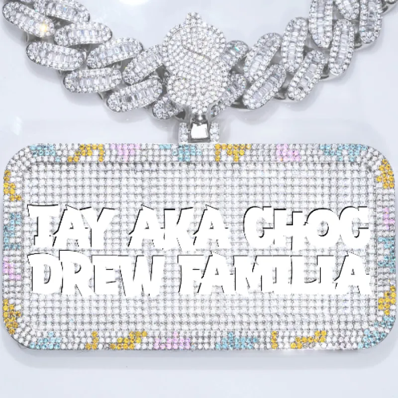 CUSTOM LETTER NECKLACE 3D COLORFUL SQUARE sold by The GUU Shop