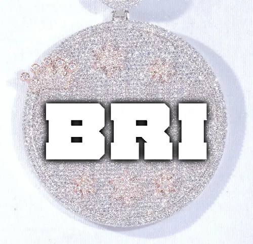 CUSTOM LETTER NECKLACE 3D BIG CROWN DISC sold by The GUU Shop