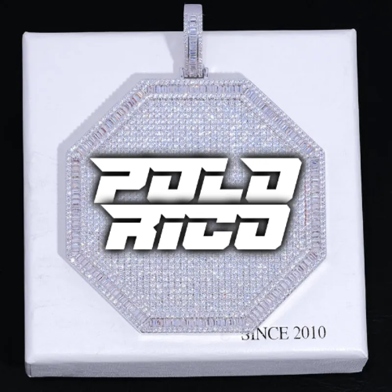 CUSTOM LETTER NECKLACE 3D BIG OCTAGON sold by The GUU Shop