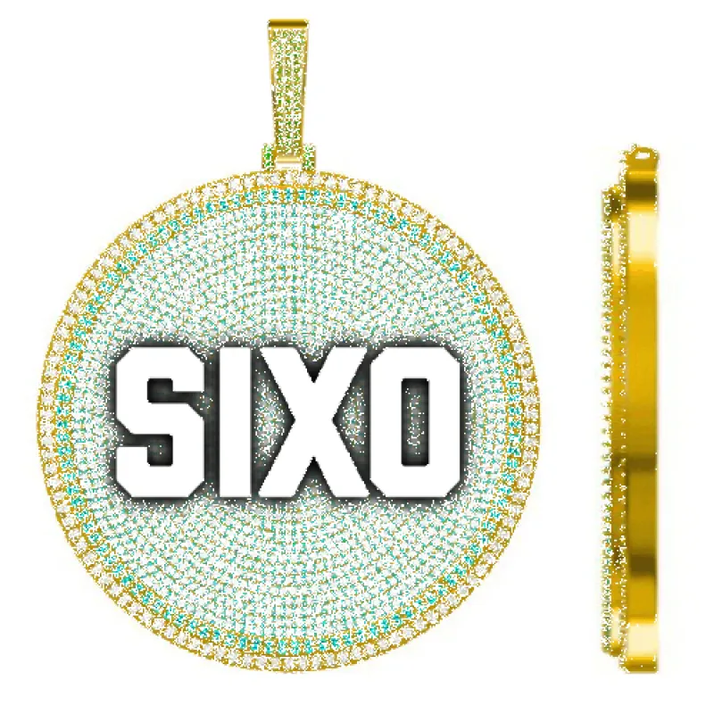 CUSTOM LETTER NECKLACE 3D BIG DISC sold by The GUU Shop