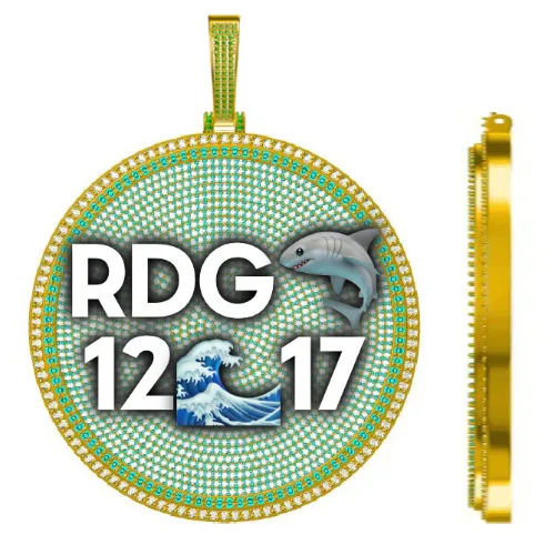 CUSTOM LETTER NECKLACE 3D BIG DISC sold by The GUU Shop