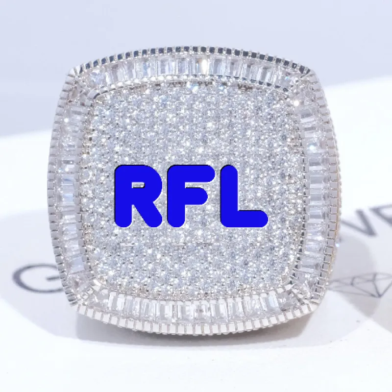 CUSTOM LETTER 3D ICED RING sold by The GUU Shop