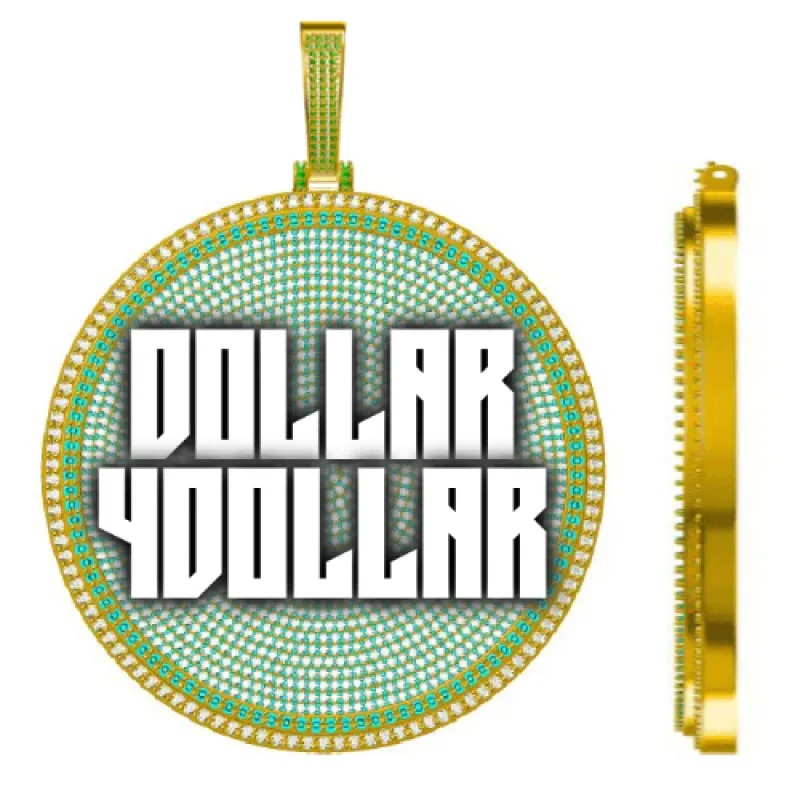 CUSTOM LETTER NECKLACE 3D BIG DISC sold by The GUU Shop