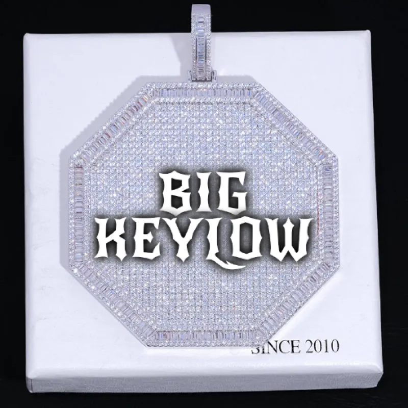 CUSTOM LETTER NECKLACE 3D BIG OCTAGON sold by The GUU Shop