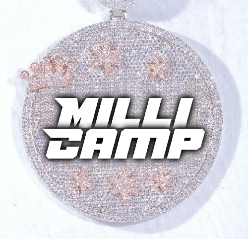 CUSTOM LETTER NECKLACE 3D BIG CROWN DISC sold by The GUU Shop