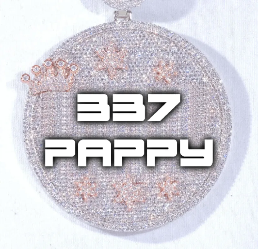 CUSTOM LETTER NECKLACE 3D BIG CROWN DISC sold by The GUU Shop