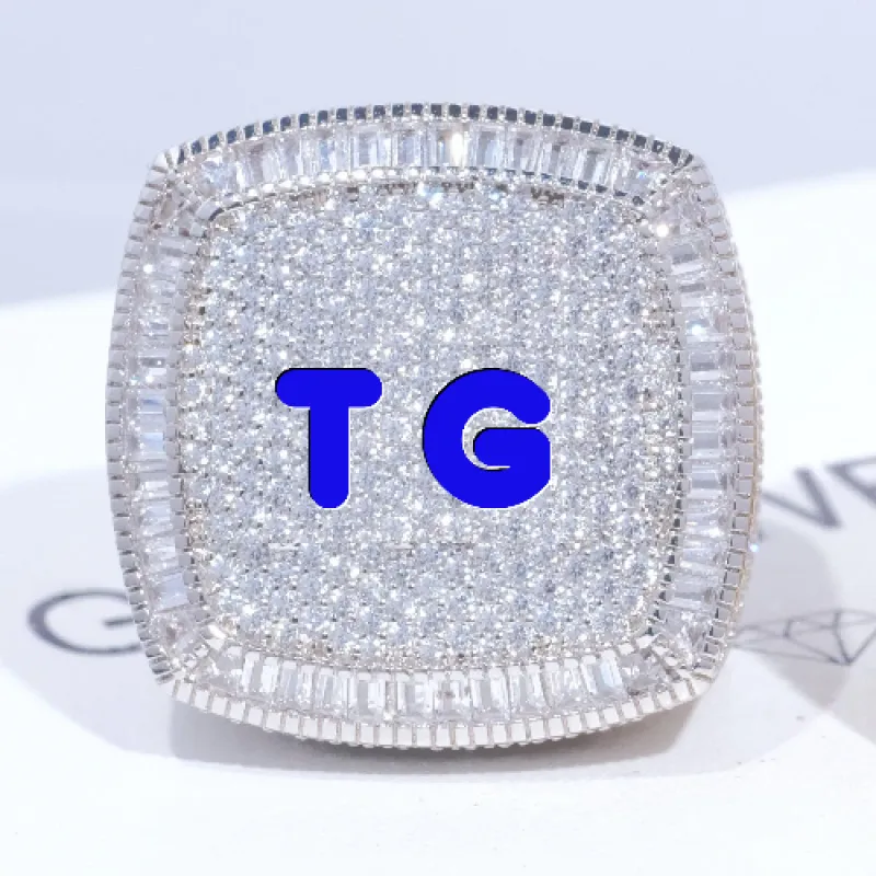 CUSTOM LETTER 3D ICED RING sold by The GUU Shop