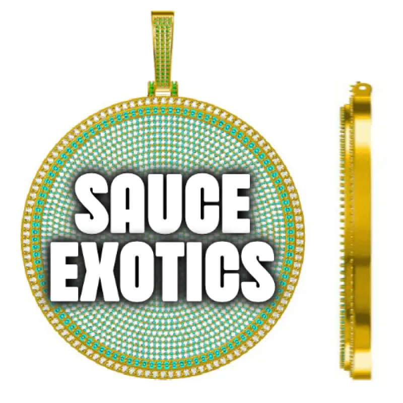 CUSTOM LETTER NECKLACE 3D BIG DISC sold by The GUU Shop