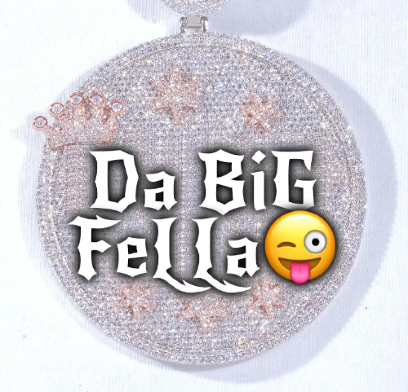 CUSTOM LETTER NECKLACE 3D BIG CROWN DISC sold by The GUU Shop