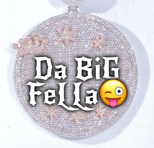 CUSTOM LETTER NECKLACE 3D BIG CROWN DISC sold by The GUU Shop