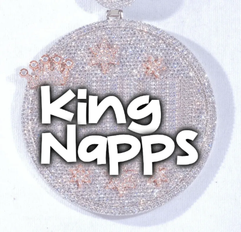 CUSTOM LETTER NECKLACE 3D BIG CROWN DISC sold by The GUU Shop