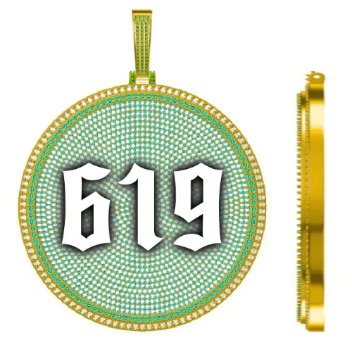 CUSTOM LETTER NECKLACE 3D BIG DISC sold by The GUU Shop