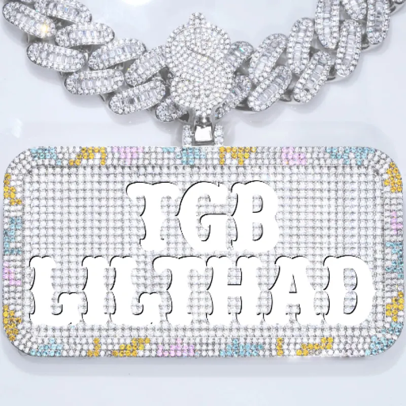 CUSTOM LETTER NECKLACE 3D COLORFUL SQUARE sold by The GUU Shop