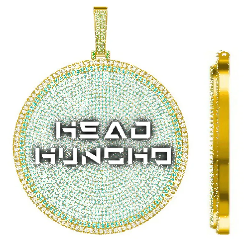 CUSTOM LETTER NECKLACE 3D BIG DISC sold by The GUU Shop