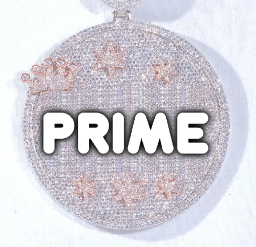 CUSTOM LETTER NECKLACE 3D BIG CROWN DISC sold by The GUU Shop