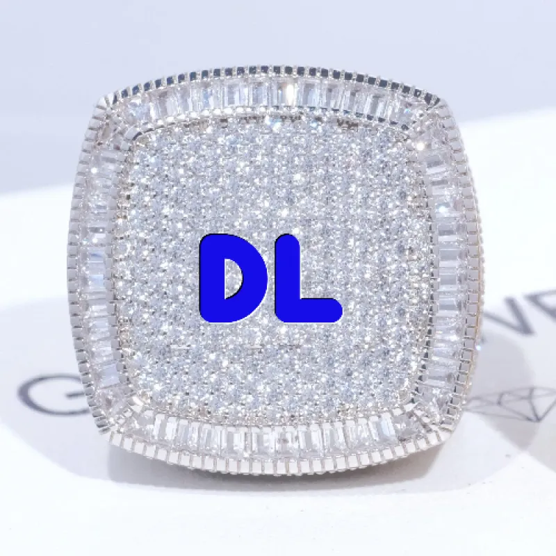 CUSTOM LETTER 3D ICED RING sold by The GUU Shop