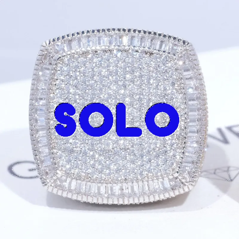 CUSTOM LETTER 3D ICED RING sold by The GUU Shop