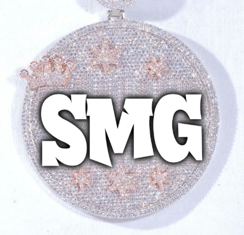 CUSTOM LETTER NECKLACE 3D BIG CROWN DISC made by The GUU Shop