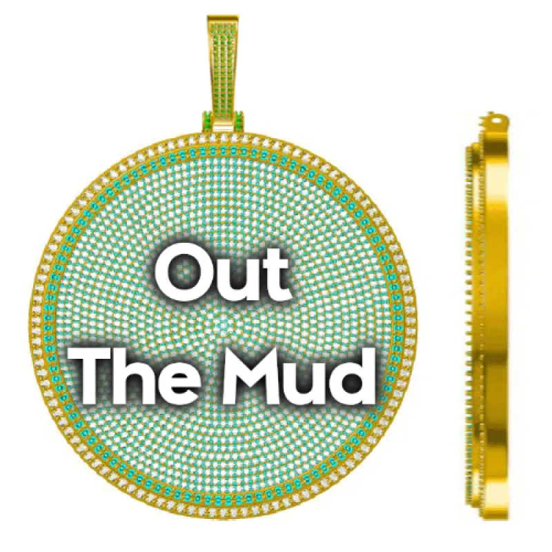 CUSTOM LETTER NECKLACE 3D BIG DISC sold by The GUU Shop