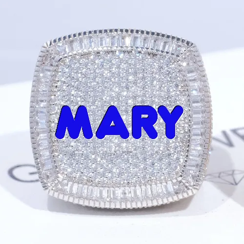 CUSTOM LETTER 3D ICED RING sold by The GUU Shop