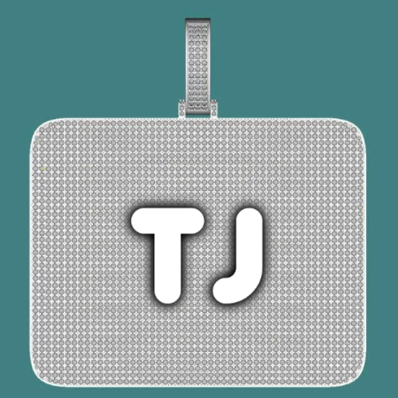 CUSTOM LETTER NECKLACE 3D BIG SQUARE sold by The GUU Shop