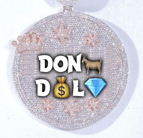 CUSTOM LETTER NECKLACE 3D BIG CROWN DISC sold by The GUU Shop