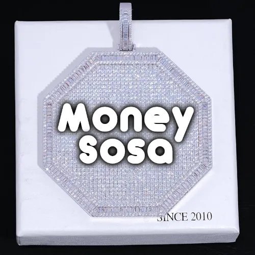 CUSTOM LETTER NECKLACE 3D BIG OCTAGON sold by The GUU Shop