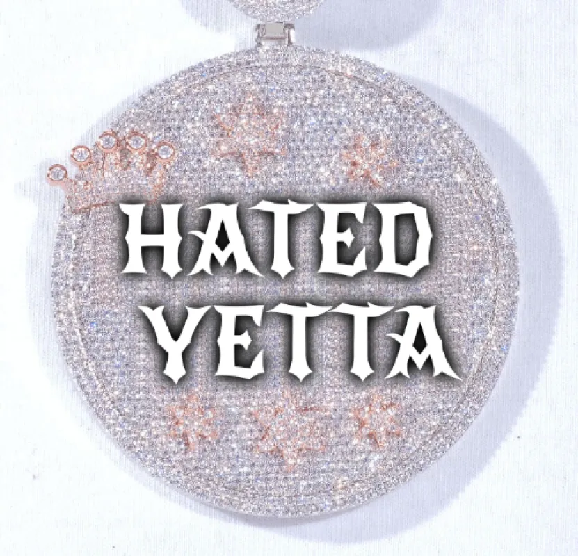 CUSTOM LETTER NECKLACE 3D BIG CROWN DISC sold by The GUU Shop