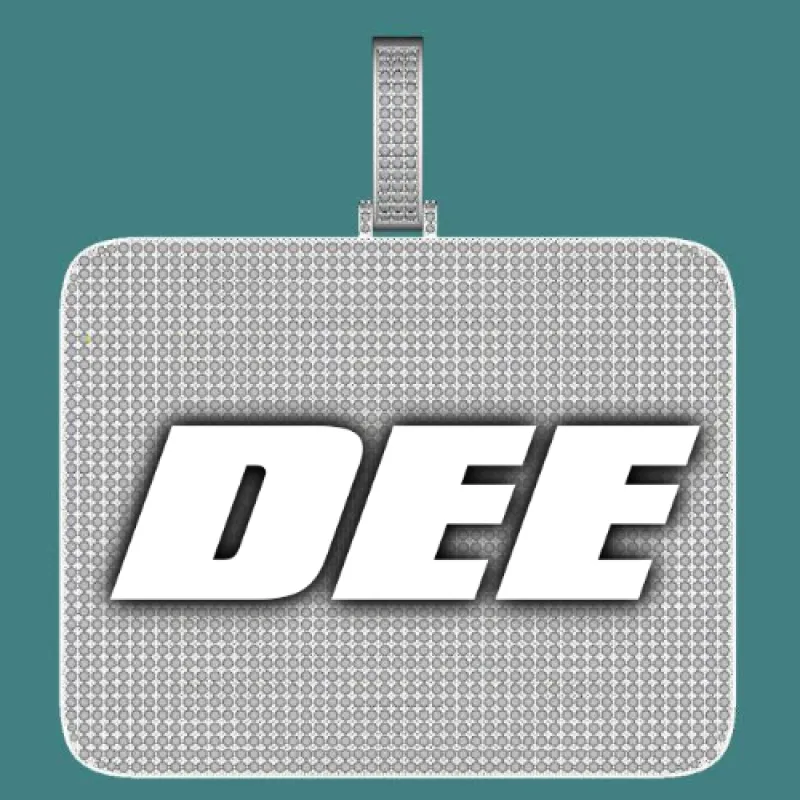 CUSTOM LETTER NECKLACE 3D BIG SQUARE sold by The GUU Shop