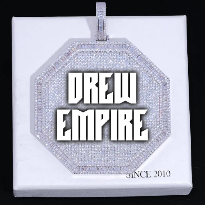 CUSTOM LETTER NECKLACE 3D BIG OCTAGON sold by The GUU Shop